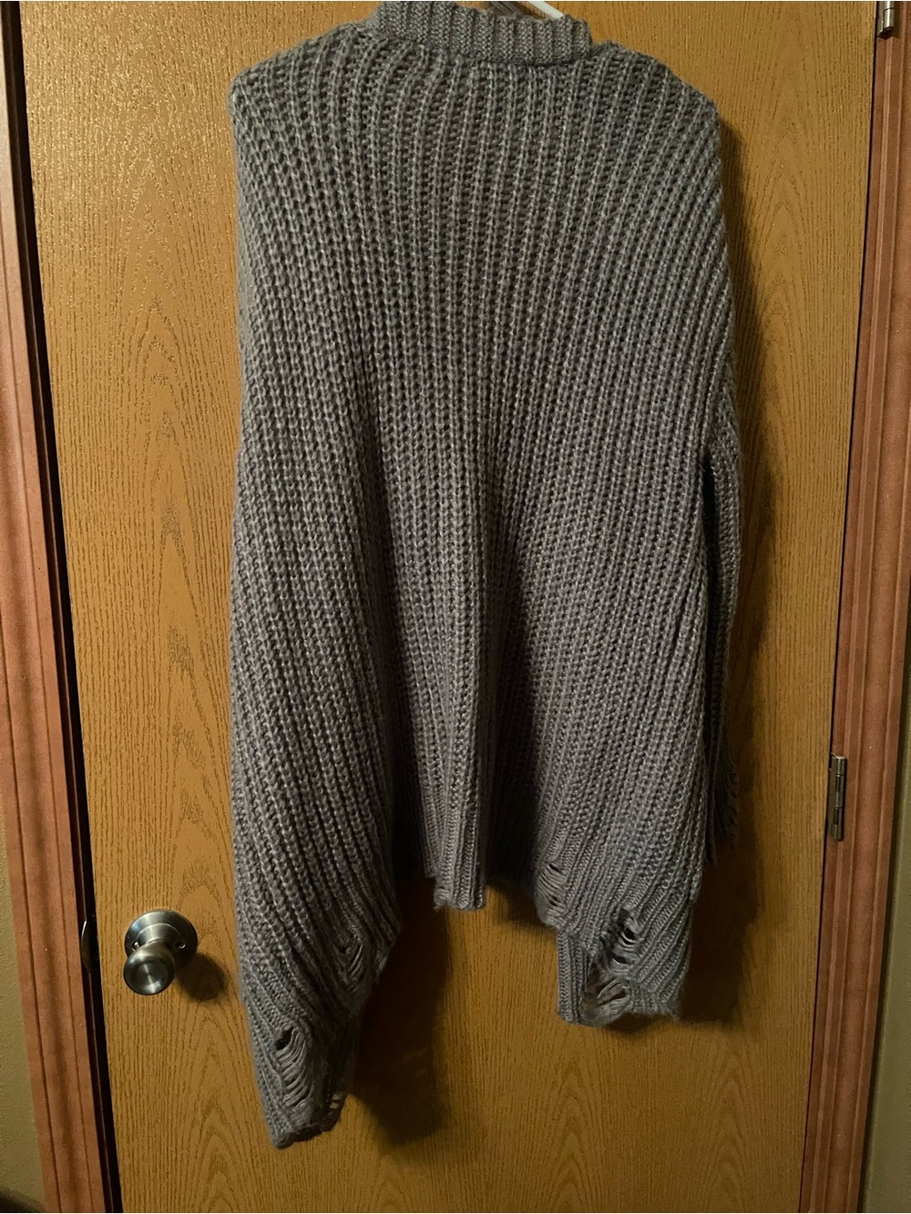 BKE Gray Open-Front Ribbed Cardigan - Picture 4 of 4